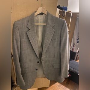 Harry Rosen Samuelsohn blazer/Sport coat 40r grey windowpane pattern